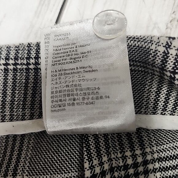 H&M Gray Tartan/Plaid Tailored Ankle Trousers Check Dress Pants Woman’s Size 4 - Picture 7 of 12